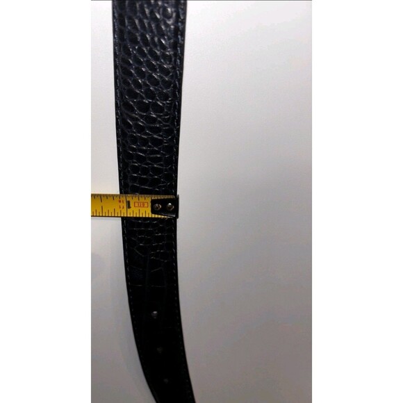 Belts.Com   Croc Embossed Italian Calfskin Belt Men\'s Sz 52 Navy blue